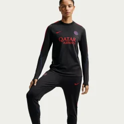 Nike Paris Saint-Germain Strike Crew Trainingstrui 2026-2027 Dames Zwart Felrood Donkerblauw