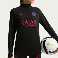 Nike Paris Saint-Germain Strike Trainingspak 1/4-Zip 2026-2027 Kids Zwart Felrood Donkerblauw