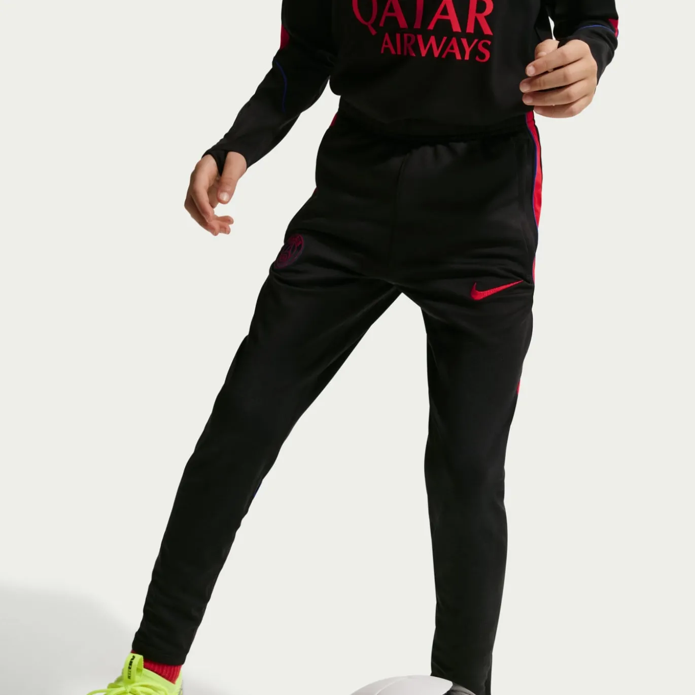 Nike Paris Saint-Germain Strike Trainingspak 1/4-Zip 2026-2027 Kids Zwart Felrood Donkerblauw
