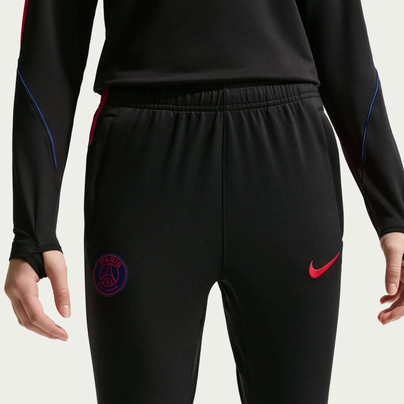 Nike Paris Saint-Germain Strike Trainingspak 1/4-Zip 2026-2027 Kids Zwart Felrood Donkerblauw