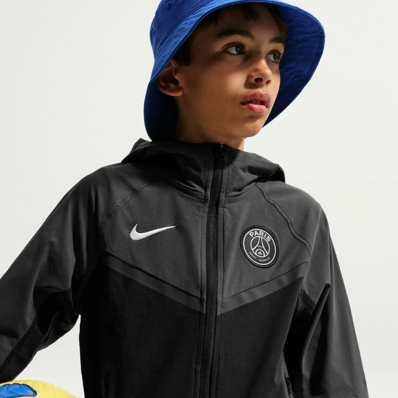 Nike Paris Saint-Germain Tech Woven Trainingsjack 2026-2027 Kids Zwart Donkergrijs Wit