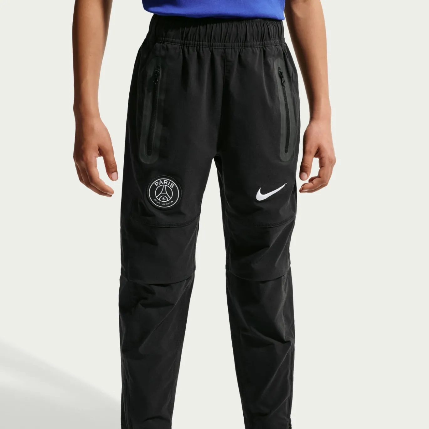 Nike Paris Saint-Germain Tech Woven Trainingsbroek 2026-2027 Kids Zwart Donkergrijs Wit