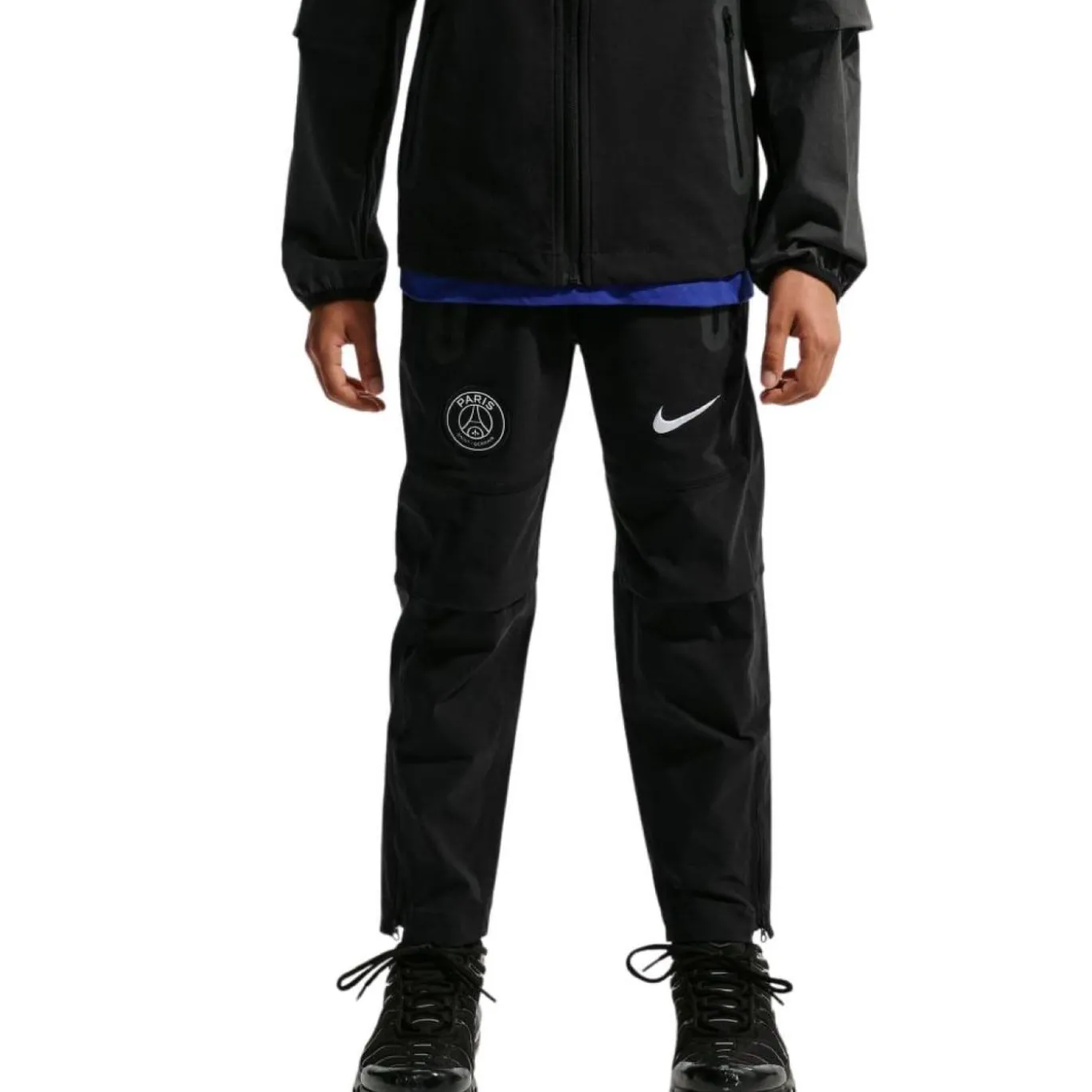 Nike Paris Saint-Germain Tech Woven Trainingspak 2026-2027 Kids Zwart Donkergrijs Wit