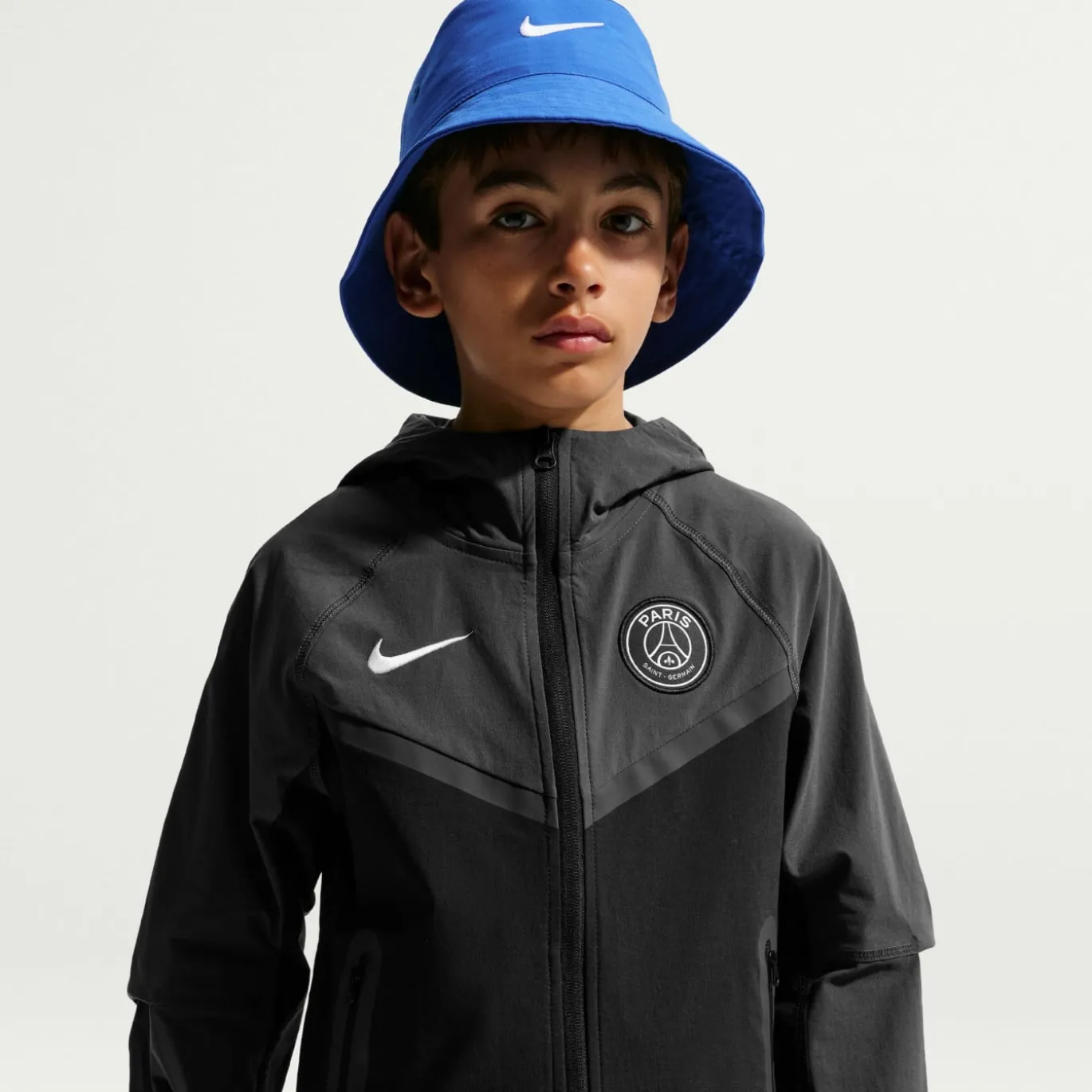 Nike Paris Saint-Germain Tech Woven Trainingspak 2026-2027 Kids Zwart Donkergrijs Wit