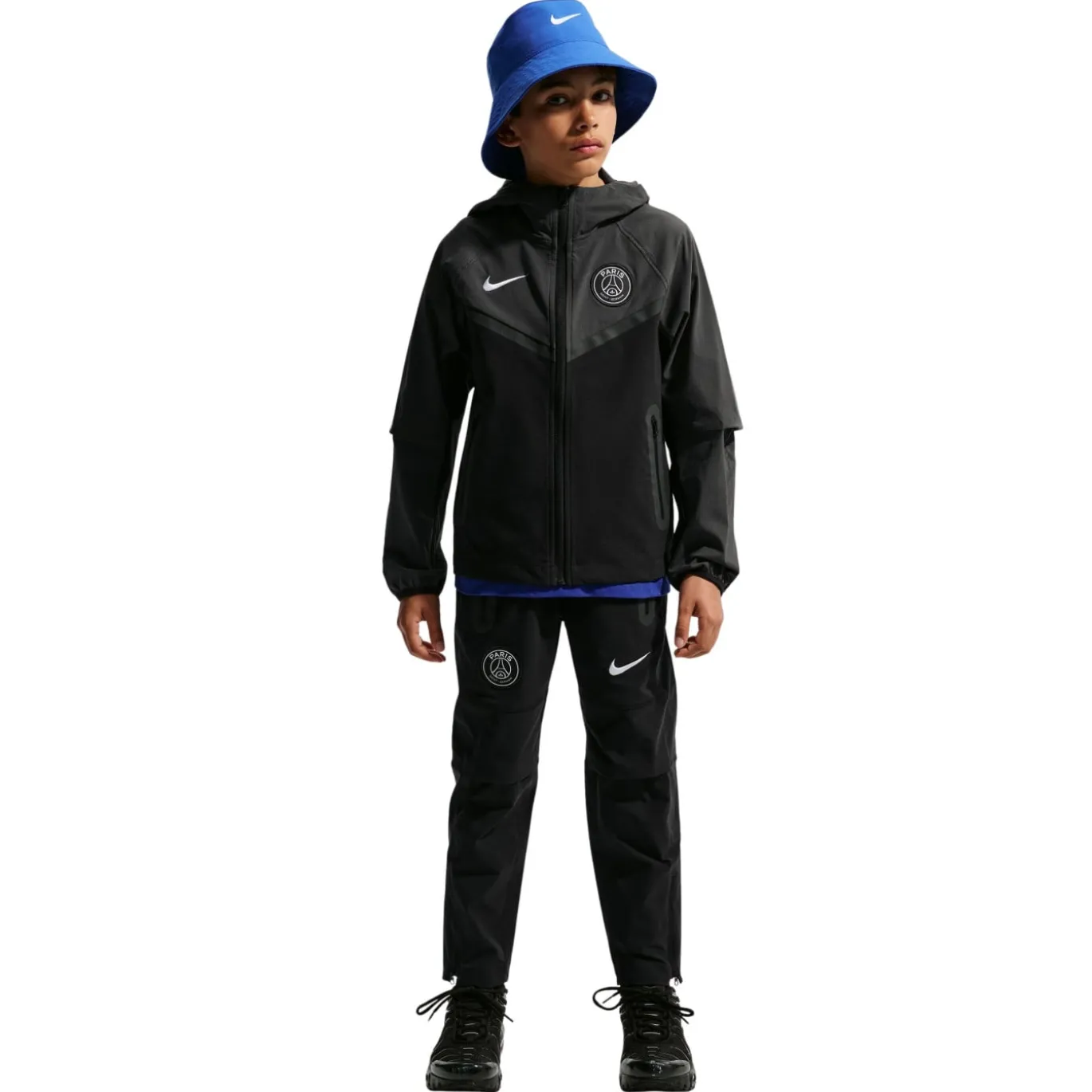 Nike Paris Saint-Germain Tech Woven Trainingspak 2026-2027 Kids Zwart Donkergrijs Wit