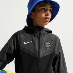 Nike Paris Saint-Germain Tech Woven Trainingspak 2026-2027 Kids Zwart Donkergrijs Wit