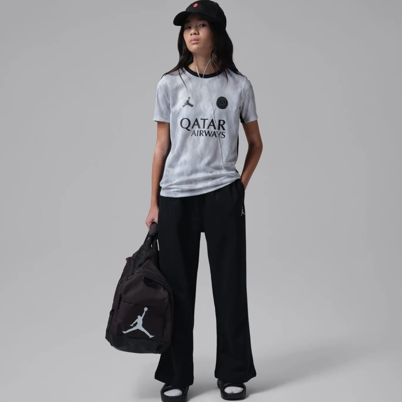 Nike Paris Saint-Germain x Jordan Pre-Match Trainingsshirt 2025-2026 Kids Grijs Zwart