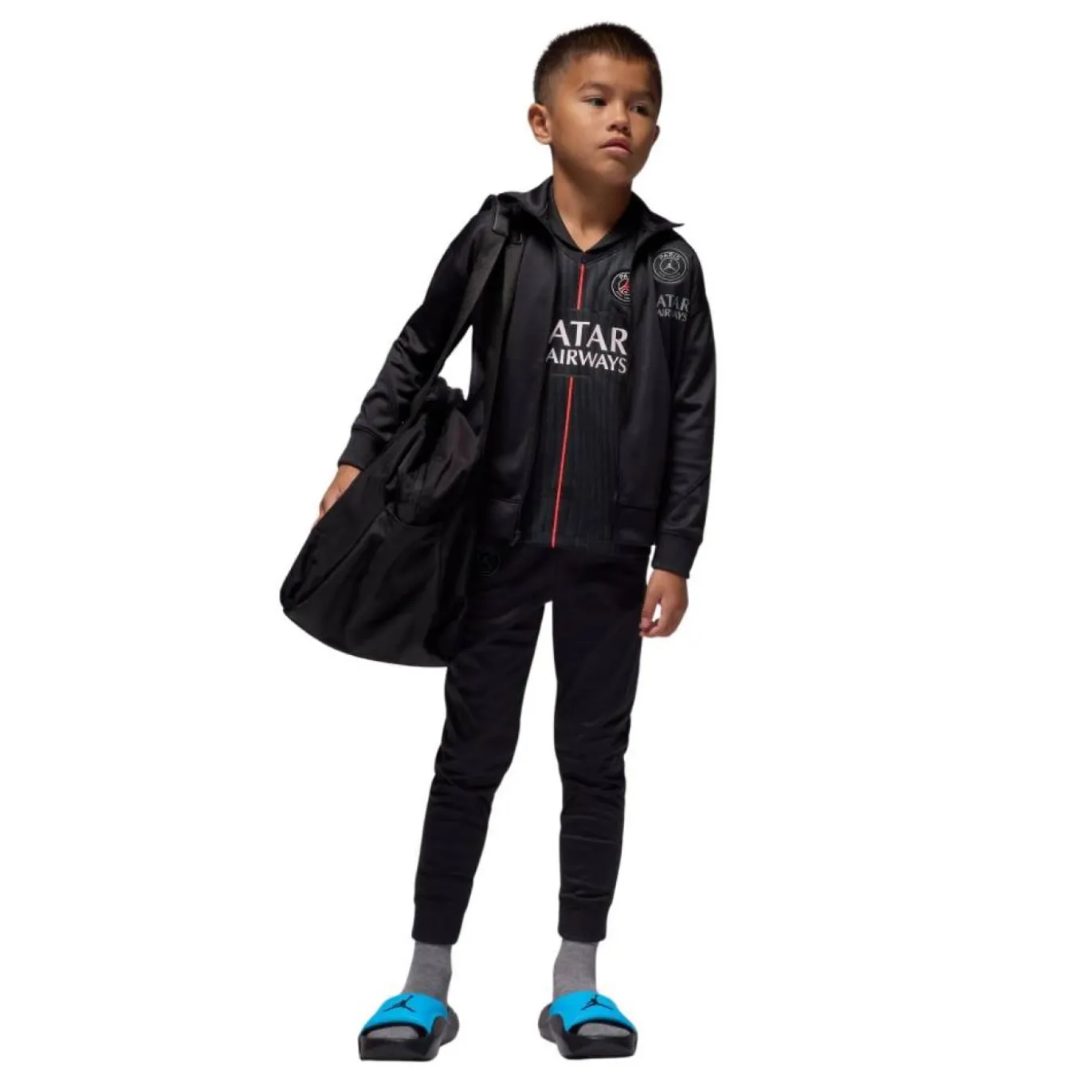 Nike Paris Saint-Germain x Jordan Strike Trainingspak Full-Zip 2025-2026 Kleuters Zwart Donkergrijs