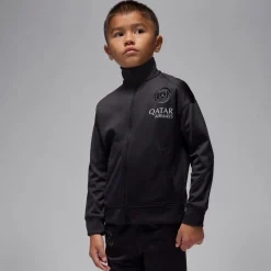 Nike Paris Saint-Germain x Jordan Strike Trainingspak Full-Zip 2025-2026 Kleuters Zwart Donkergrijs