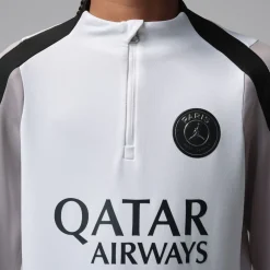 Nike Paris Saint-Germain x Jordan Strike Trainingspak 1/4-Zip 2025-2026 Kids Wit Grijs Zwart