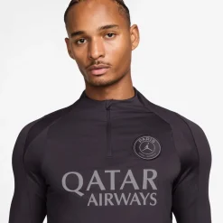 Nike Paris Saint-Germain x Jordan Strike Trainingstrui 1/4-Zip 2025-2026 Zwart Grijs