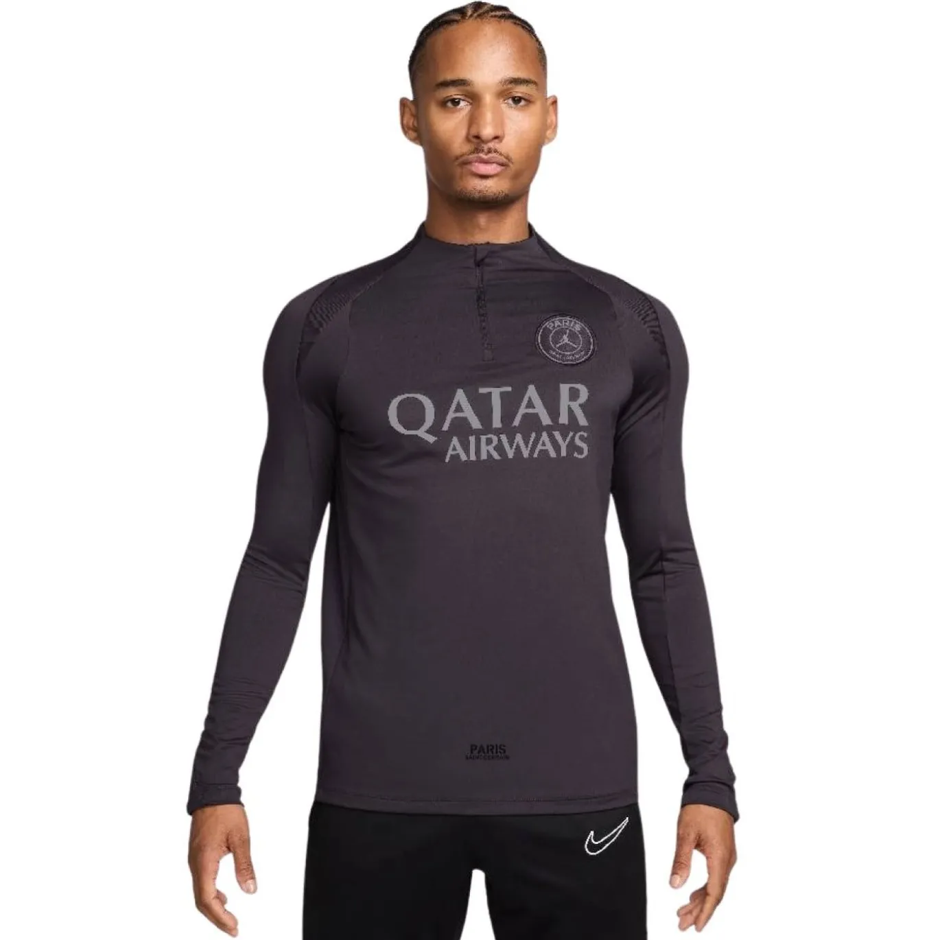Nike Paris Saint-Germain x Jordan Strike Trainingstrui 1/4-Zip 2025-2026 Zwart Grijs