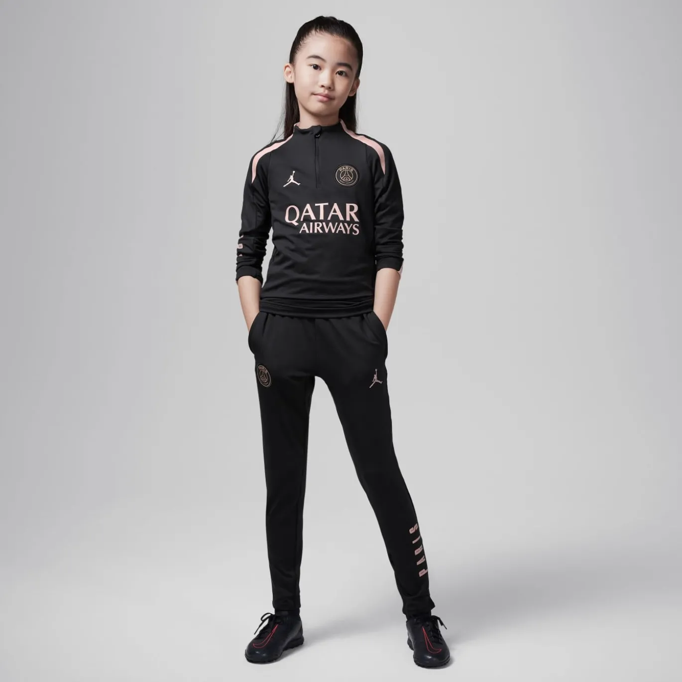 Nike Paris Saint-Germain x Jordan Strike Trainingsbroek 2024-2025 Kids Zwart Roze Brons