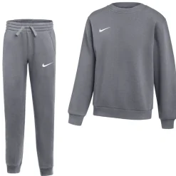 Nike Park 26 Fleece Crew Joggingpak Kids Donkergrijs Wit
