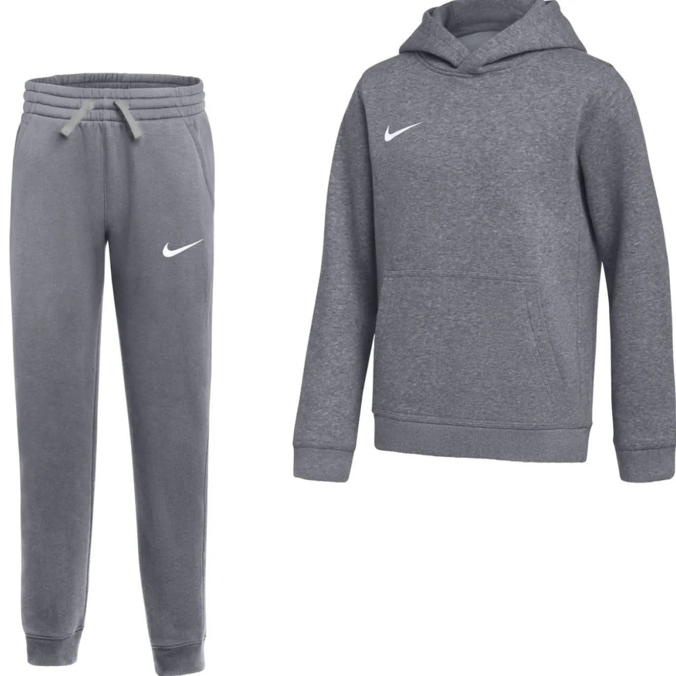 Nike Park 26 Fleece Pullover Hoodie Joggingpak Kids Donkergrijs Wit
