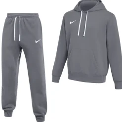 Nike Park 26 Fleece Pullover Hoodie Joggingpak Donkergrijs Wit