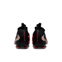 Nike Phantom 6 High Academy Gras / Kunstgras Voetbalschoenen (MG) Kids Zwart Felrood Goud