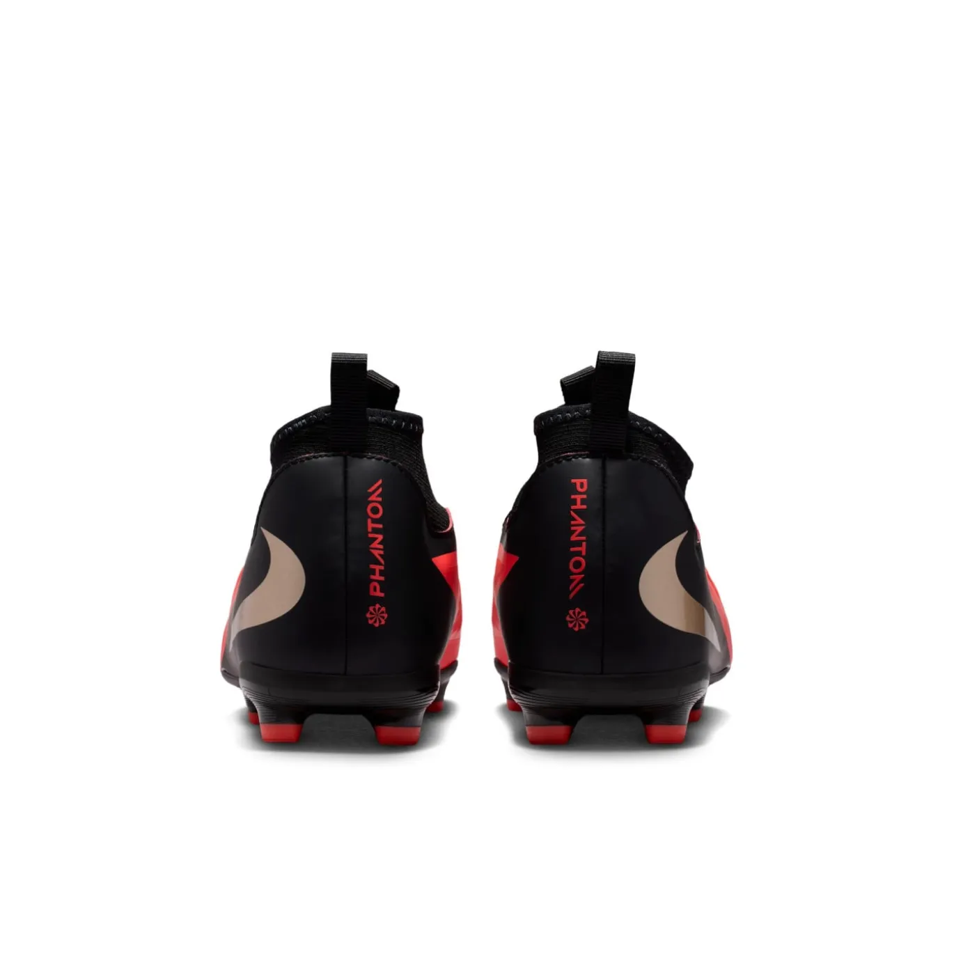 Nike Phantom 6 High Academy Gras / Kunstgras Voetbalschoenen (MG) Kids Zwart Felrood Goud