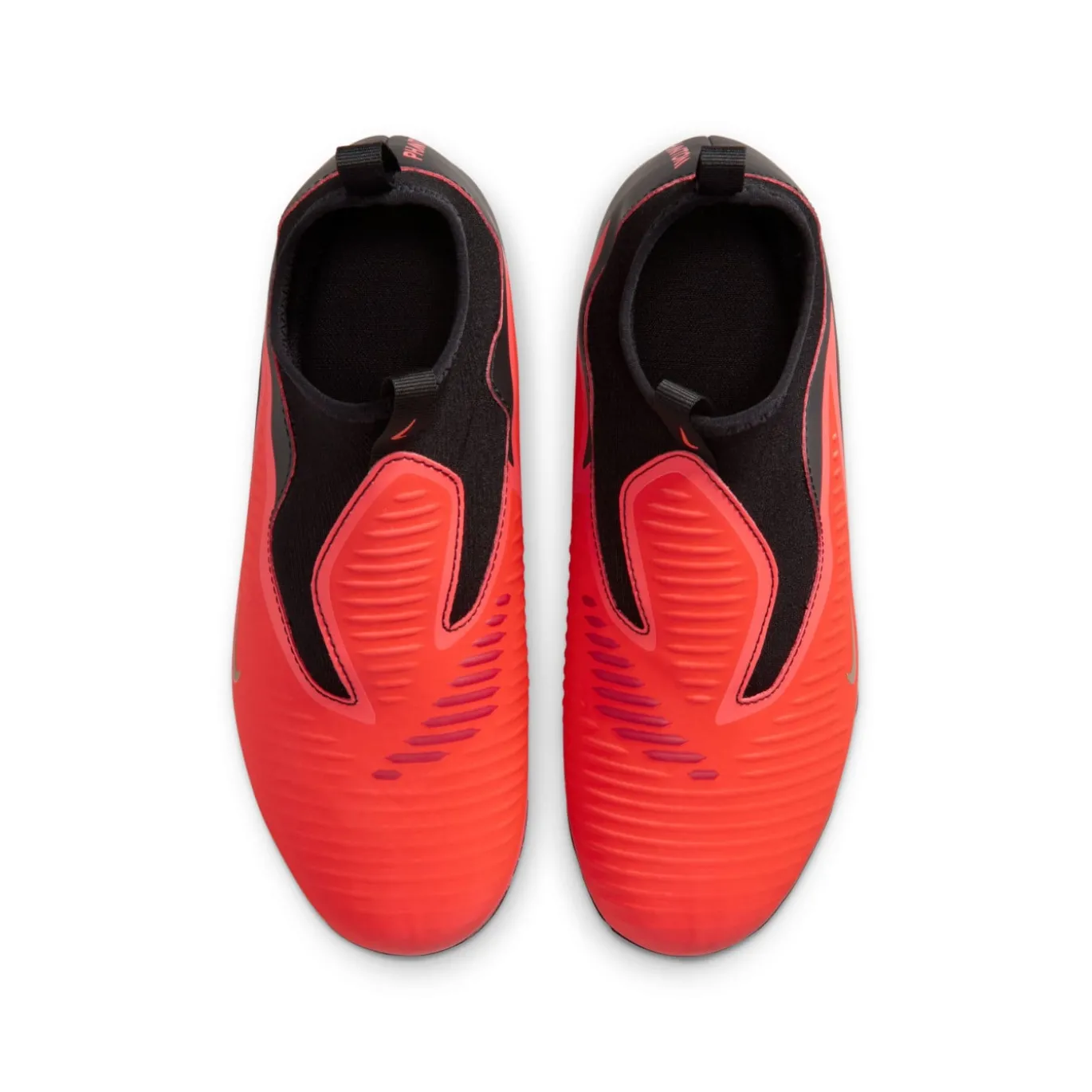 Nike Phantom 6 High Academy Gras / Kunstgras Voetbalschoenen (MG) Kids Zwart Felrood Goud