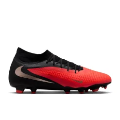 Nike Phantom 6 High Academy Gras / Kunstgras Voetbalschoenen (MG) Zwart Felrood Goud