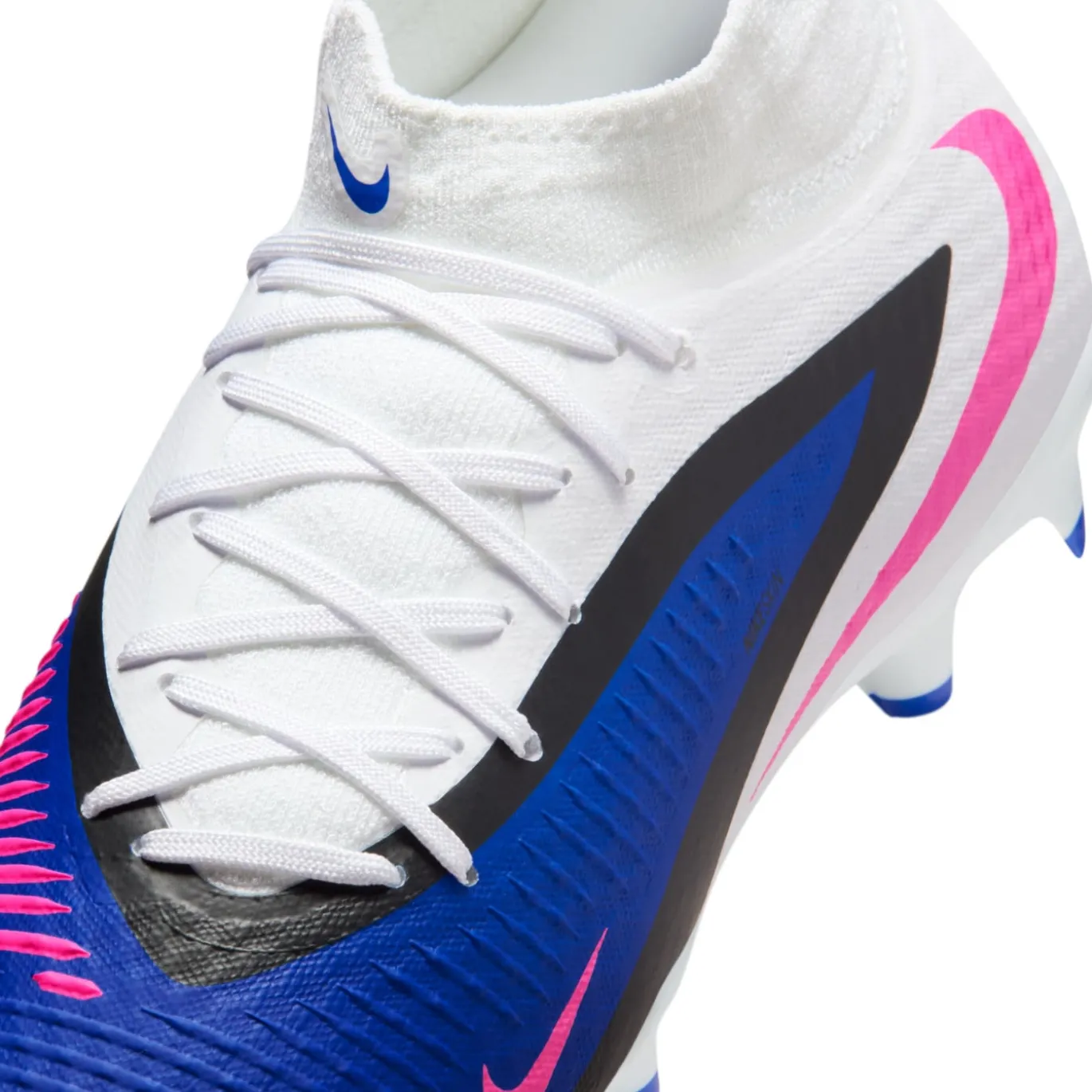Nike Phantom 6 High Academy Gras / Kunstgras Voetbalschoenen (MG) Blauw Wit Felroze