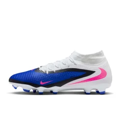 Nike Phantom 6 High Academy Gras / Kunstgras Voetbalschoenen (MG) Blauw Wit Felroze