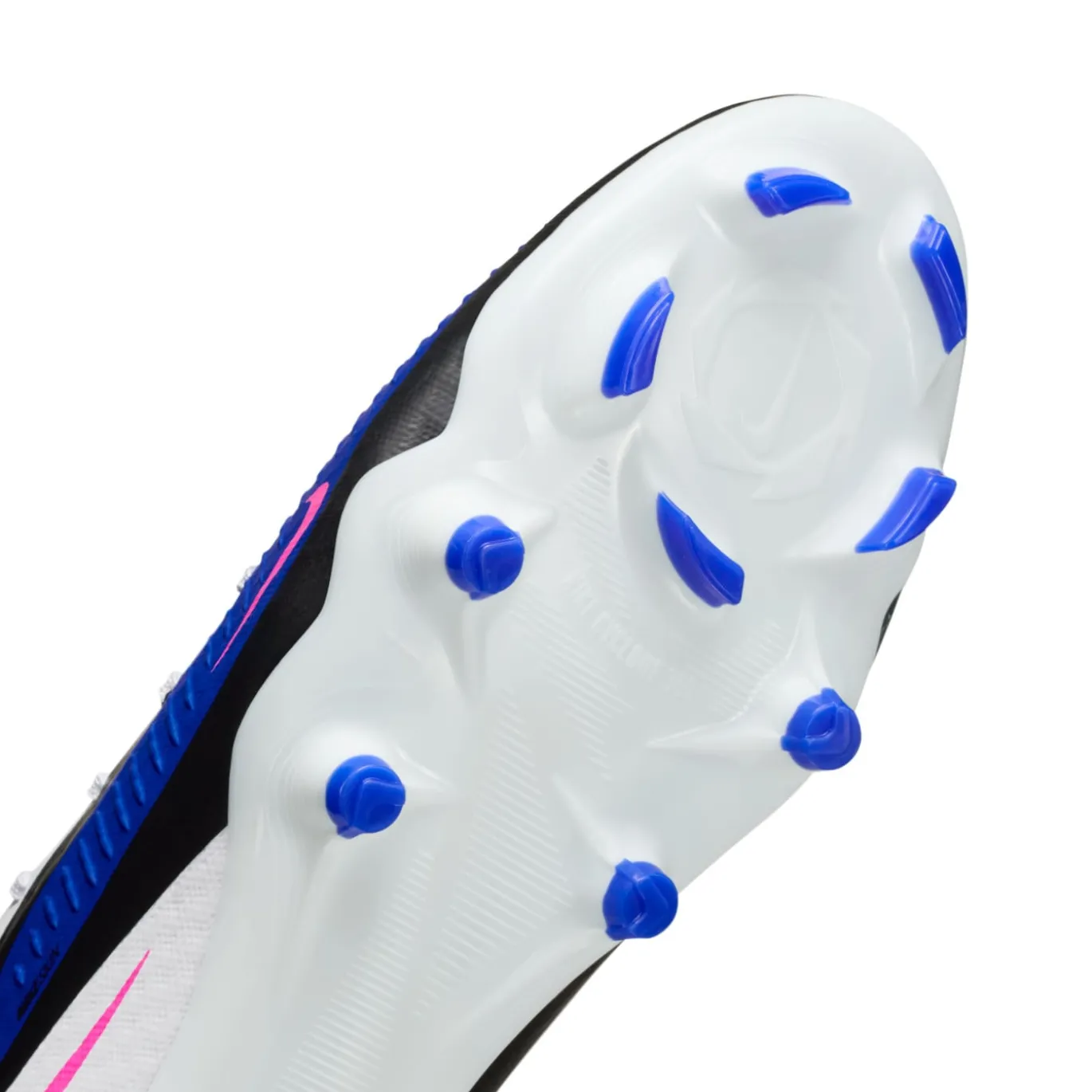Nike Phantom 6 High Academy Gras / Kunstgras Voetbalschoenen (MG) Blauw Wit Felroze