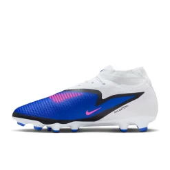 Nike Phantom 6 High Academy Gras / Kunstgras Voetbalschoenen (MG) Blauw Wit Felroze