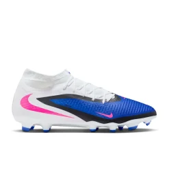Nike Phantom 6 High Academy Gras / Kunstgras Voetbalschoenen (MG) Blauw Wit Felroze