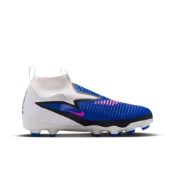 Nike Phantom 6 High Academy Gras / Kunstgras Voetbalschoenen (MG) Kids Blauw Wit Felroze