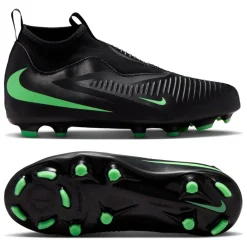 Nike Phantom 6 High Academy Gras / Kunstgras Voetbalschoenen (MG) Kids Zwart Felgroen