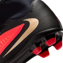 Nike Phantom 6 High Club Gras / Kunstgras Voetbalschoenen (MG) Kids Zwart Felrood Goud