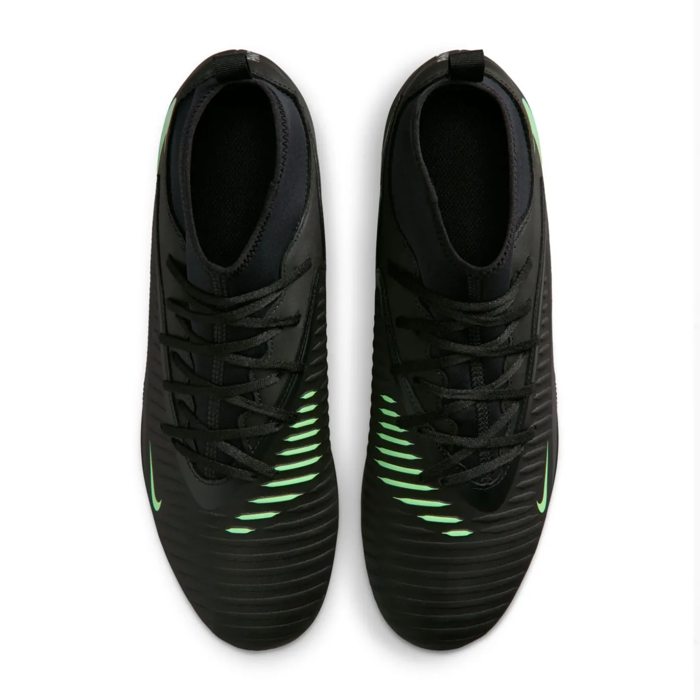 Nike Phantom 6 High Club Gras / Kunstgras Voetbalschoenen (MG) Zwart Felgroen