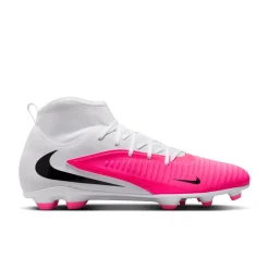 Nike Phantom 6 High Club Gras / Kunstgras Voetbalschoenen (MG) Wit Felroze Zwart