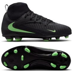 Nike Phantom 6 High Club Gras / Kunstgras Voetbalschoenen (MG) Kids Zwart Felgroen