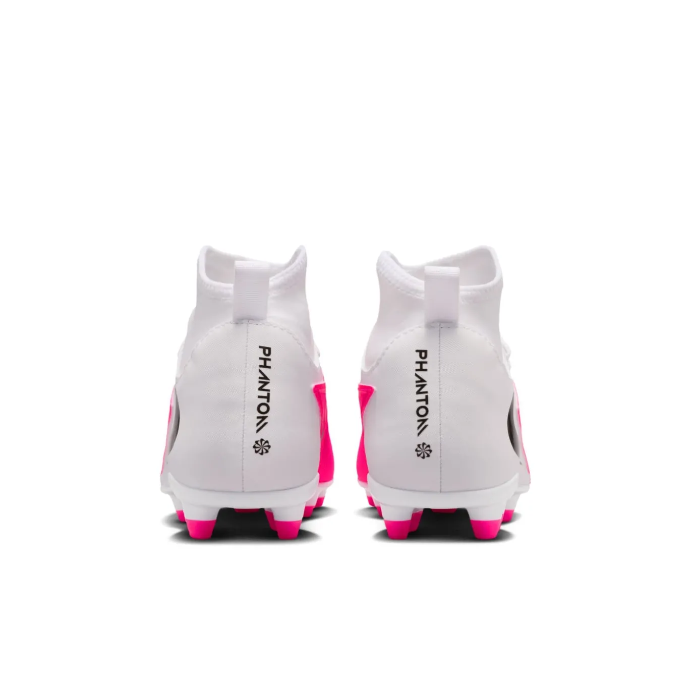 Nike Phantom 6 High Club Gras / Kunstgras Voetbalschoenen (MG) Kids Wit Felroze Zwart