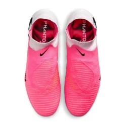 Nike Phantom 6 High Elite Gras Voetbalschoenen (FG) Wit Felroze Zwart