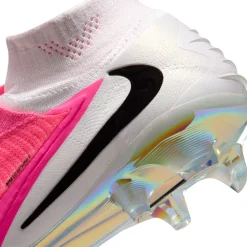 Nike Phantom 6 High Elite Gras Voetbalschoenen (FG) Wit Felroze Zwart