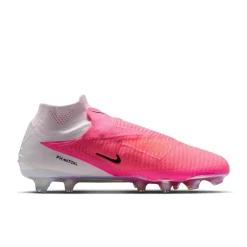 Nike Phantom 6 High Elite Gras Voetbalschoenen (FG) Wit Felroze Zwart