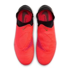 Nike Phantom 6 High Elite Gras Voetbalschoenen (FG) Zwart Felrood Goud