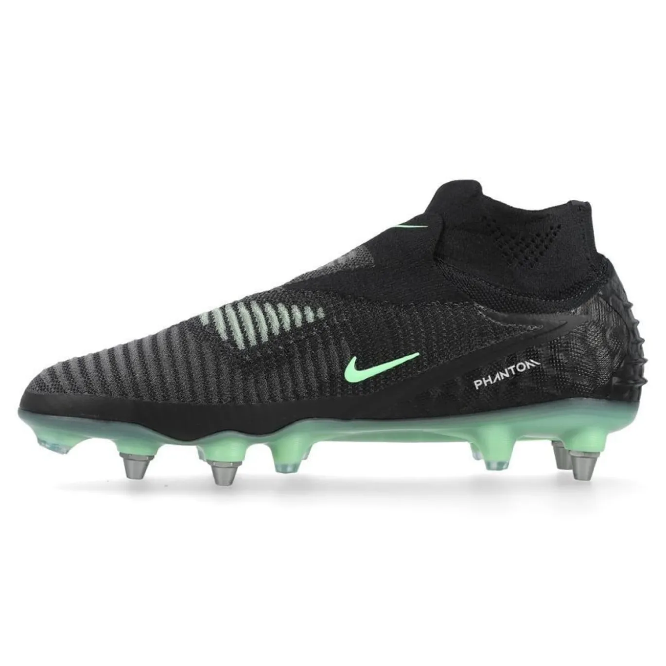 Nike Phantom 6 High Elite IJzeren-Nop Voetbalschoenen (SG) Pro Player Zwart Felgroen
