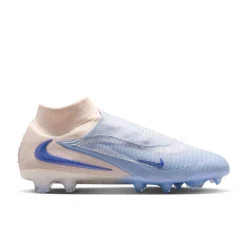 Nike Phantom 6 High LV8 Elite Gras Voetbalschoenen (FG) Gebroken Wit Lichtblauw Blauw