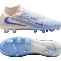 Nike Phantom 6 High LV8 Elite Gras Voetbalschoenen (FG) Gebroken Wit Lichtblauw Blauw