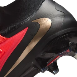 Nike Phantom 6 High Pro Gras Voetbalschoenen (FG) Zwart Felrood Goud
