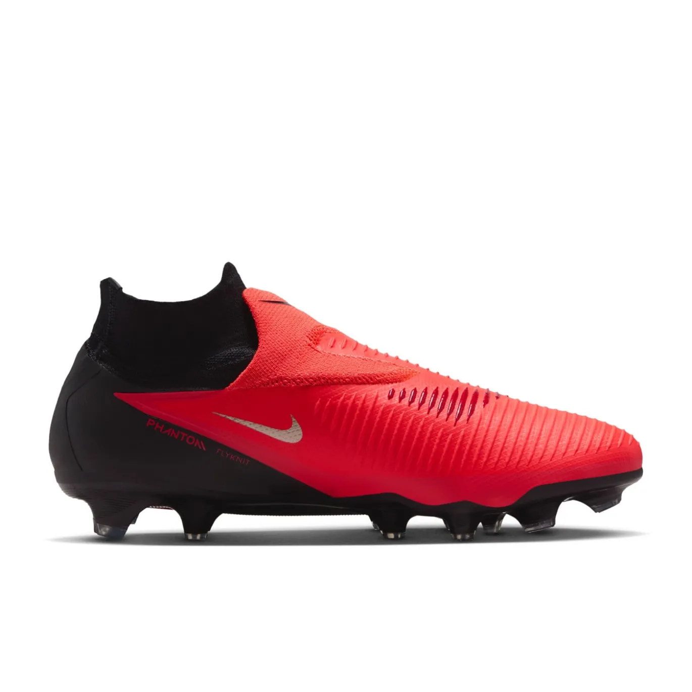 Nike Phantom 6 High Pro Gras Voetbalschoenen (FG) Zwart Felrood Goud