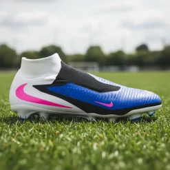Nike Phantom 6 High Pro Gras Voetbalschoenen (FG) Blauw Wit Felroze