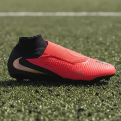 Nike Phantom 6 High Pro Kunstgras Voetbalschoenen (AG) Zwart Felrood Goud