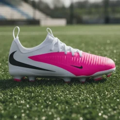 Nike Phantom 6 Low Academy Gras / Kunstgras Voetbalschoenen (MG) Kids Wit Felroze Zwart