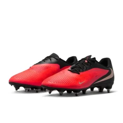 Nike Phantom 6 Low Academy IJzeren-Nop Voetbalschoenen (SG) Anti-Clog Zwart Felrood Goud