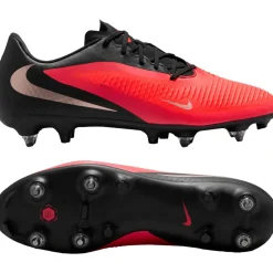 Nike Phantom 6 Low Academy IJzeren-Nop Voetbalschoenen (SG) Anti-Clog Zwart Felrood Goud